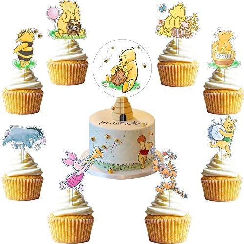 9 парчиња акрилен цртан филм забава торта топер роденденска забава за забава за бебиња туш забава фаворизира декорација аниме торта
