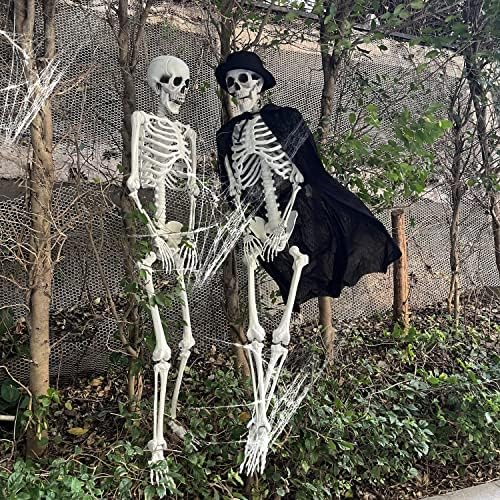 5,4 ФТ Ноќта на вештерките Пост скелет, скелет со големина на живот, целото тело пластични човечки коски со подвижен зглоб за