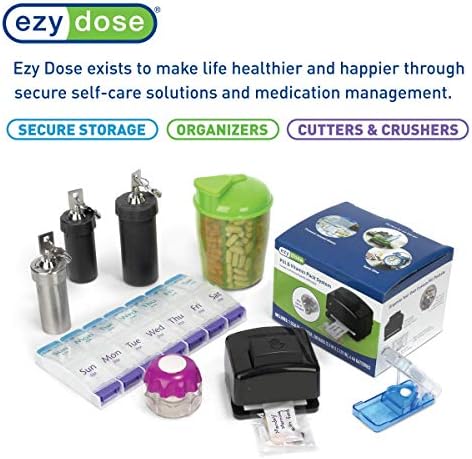 Ezy Dose Daily Round, преносен на-чекор, кутија за пилули, организатор и витамин контејнери, Snap затворени капаци, совршени за патувања, зелени