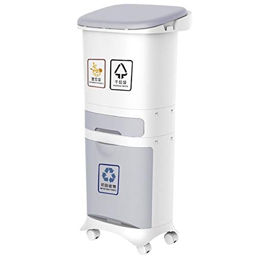 Конзерва за отпадоци од Abecel, 3 слој за класификација на отпадоци од кујнски пластични пластични прашини влажни и суво копче за притискање,