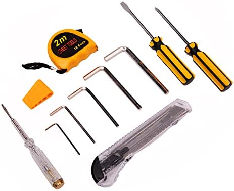 Сет за алатки занаетчии, алатка за поправка на домови Поставете 11 парчиња со кутија за складирање на алатки, Механика Дома Основен