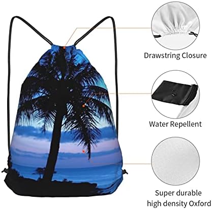 Gratstring Gym ранец за мажи жени плажа палми, лесни жици торбички торбички за вежбање, употреба за училишно патување спортско