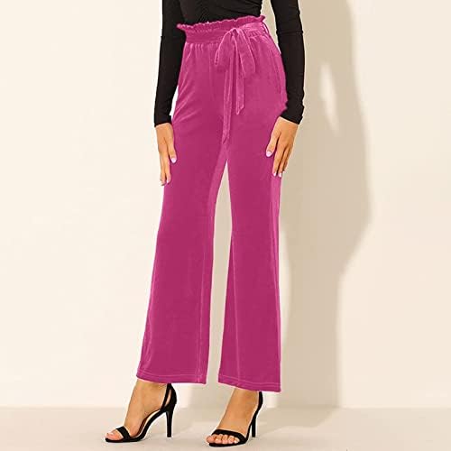 Дами панталони со цврста боја хеланки џебни разгалени високи половини еластични јога панталони истегнуваат панталони деловни облеки