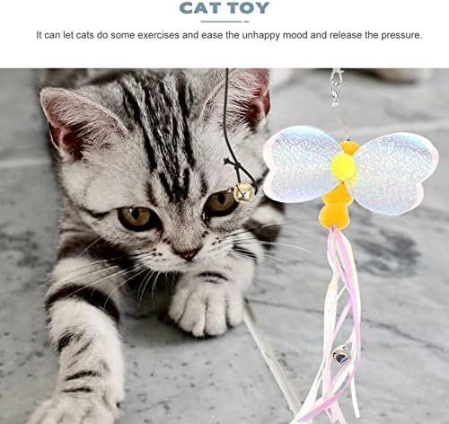 Ipetboom Cat Catnip играчки Интерактивна висечка мачка за мачки со еластично јаже што може да се повлече од мачиња пеперутки смешни за играчка