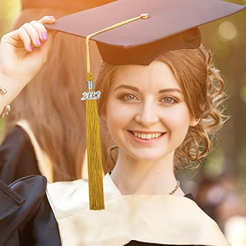 36 парчиња дипломирање Тилки со 2023 шарм за матура за украсување на капачиња за зачувување на зачувување 2023 Дипломирање Тилки со златни