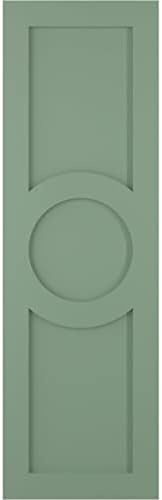 Ekena Millwork TFP001AC12X038TG TRUE FIT PVC CERNAR CIRCLE ARTS & занаети фиксни ролетни за монтирање ,, 12 W, Track Green