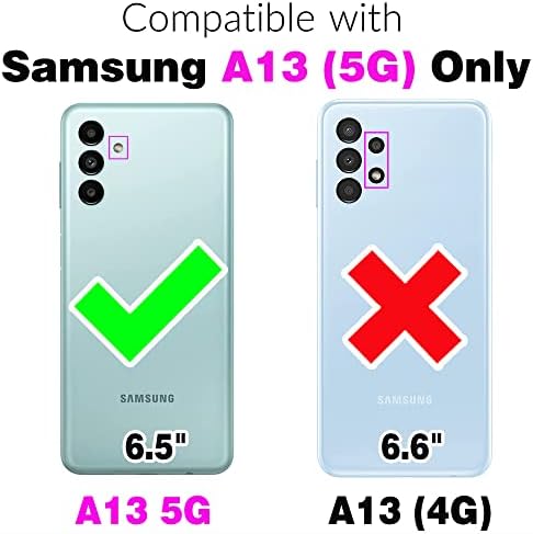 Компатибилен Со Куќиште За Паричник Samsung Galaxy A13 5G И Заштитник За Екран Со Калено Стакло Држач За Превртување На Капакот