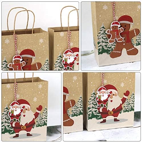 ABOOFAN 24 ПАРЧИЊА Божиќни Квадратни Долни Торби За Торби Со Висока класа Крафт Хартија Торба За Хартија Торба За Подароци Партиска Услуга