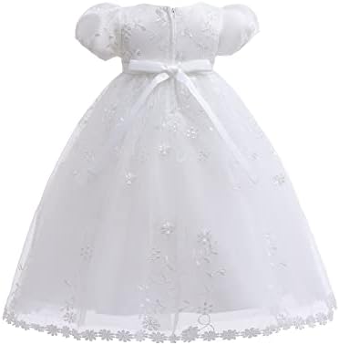 Лимлоп бебе девојки везови крштевања на фустан 3 парчиња 3 парчиња крштевање за крштевање облека за свадбени наметка за облека за специјални