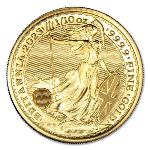 2023 1/10 Оз Британско Злато Британија Монета Брилијантен Нециркулиран Од Кралската Ковачница 10 фунти БУ