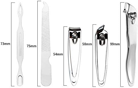 QJPAXL Сет 10 парчиња Алатка За Маникир За Педикир Уметност За Нокти Нерѓосувачки Челик Машини За Сечење Ножици Ножици За Чистење Комплет