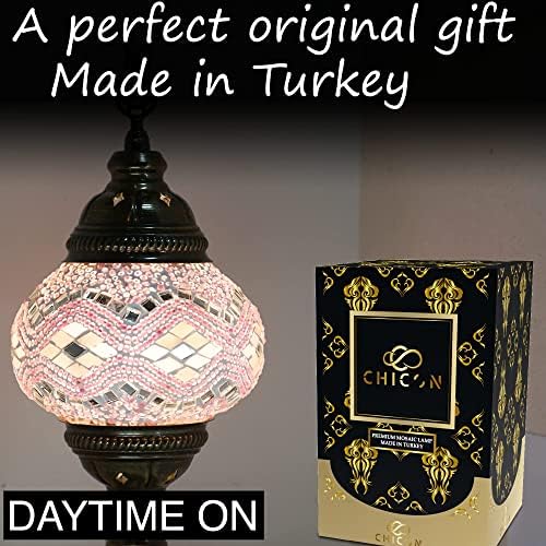 Чикон рачно изработена мозаик турска ламба | Оригинален стаклен мозаик | Уметничко дело во уникатни ламби | Античка гроздобер ламба | Tiffany