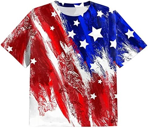 Руируилико Менс патриотски маици Америка знаме 2023 летни кратки ракави кошули лабава вклопени графички врвови