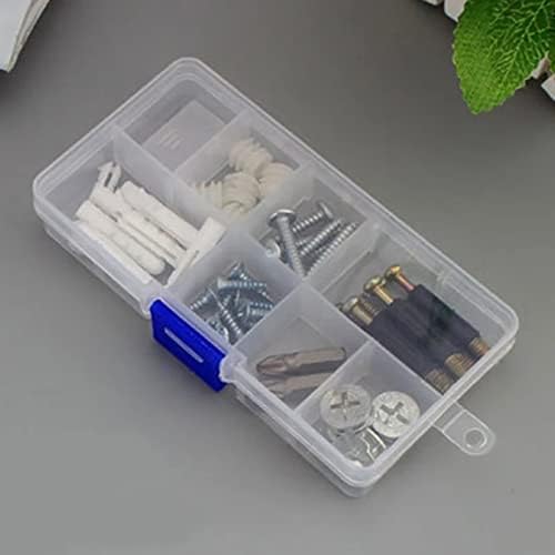Кутија за организатор на пластични оддели за типоми 4 парчиња, 10 мрежи за складирање на накит за складирање на делови за складирање на делови