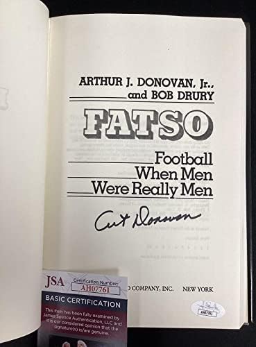 Уметност Донован ја потпиша книгата Фатсо кога мажите беа мажи HCB фудбалски колтс Авто хоф ЈСА - НФЛ автограмираше разни предмети