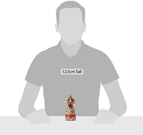 ЕНЕСКО Jimим Шор Хардвуд Крик Божиќен цветен ангел виси украс, 4,75 инчи, повеќебојни