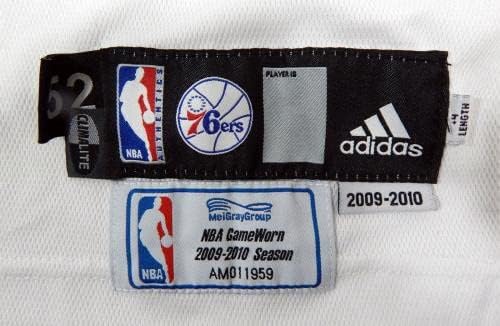 2009-10 Philadelphia 76ers Elton Brand 42 игра користена бела маичка 52 DP37504 - НБА игра користена