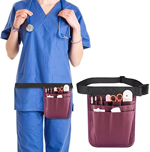 Медицинска сестра Фани Пак за жени со повеќе разделување пакет џебни медицински сестри престилка ножици и други материјали, виолетова боја, виолетова