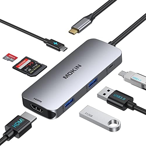USB C Hub 4k 60Hz За MacBook Pro/Air, USB C До USB-C Адаптер За Податоци, USB C до HDMI Dongle, Мултипорт Адаптер СО Испорака НА Енергија ОД 100W, USB-А Пристаништа, Читач На Sd/TF Картички, За Windows Лапт