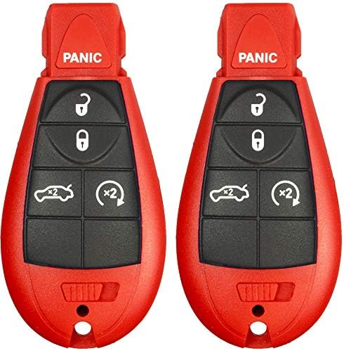 2 нови црвени 5 копчиња без клуч за влез далечински почеток на автомобилот FOB M3N5WY783X IYZ-C01C за Challenger Charger Durango 300 и