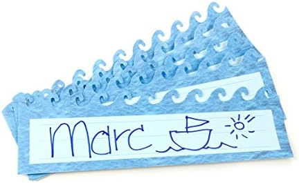 Плоча за имиња на хиглос производи - одлична алатка за учење - совршена за етикетирање во училница и други намени - океански бранови
