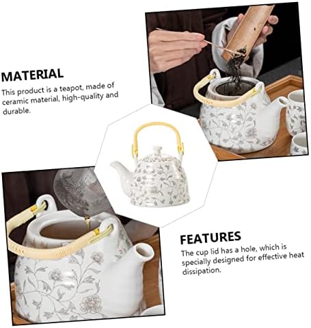 Jardwe керамички чајник за чајници декор гроздобер чај сет ретро декор 1 парчиња керамички чај котел гроздобер чај котел Јапонски