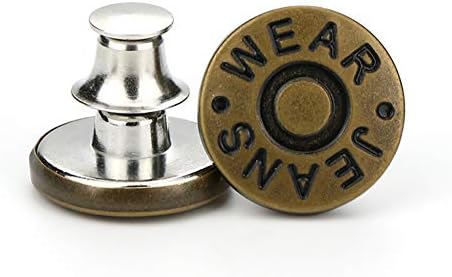 6 комплети замена на копчињата Jeanан, без копче за инстант копче 17мм, копче за одвојување на панталони, отстранливо метално копче