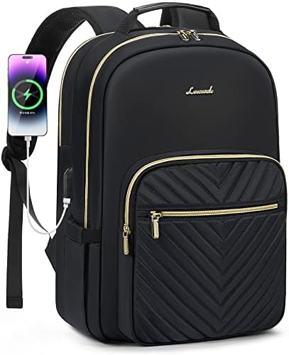 Lavevook лаптоп ранец за жени 18,4 инчи, симпатична женска чанта за ранец за ранец, професионална лаптоп компјутерска торба, водоотпорни
