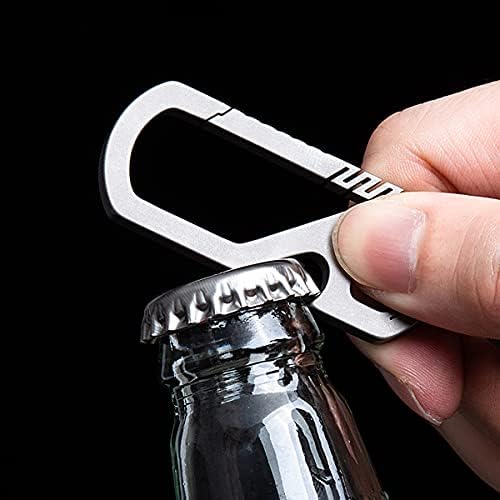 Титаниум клуч за клучеви со половината за отвор за шише виси тока EDC додатоци за ранец на отворено （модели на двојки））