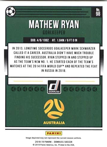 2018-19 Донрус 98 Метју Рајан Австралија картичка за тргување со фудбал