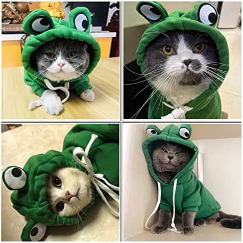 Куче Худи основен палто за џемпер симпатична - форма на жаба топла јакна миленичиња ладно време облека облека надворешна облека за мачки кутре