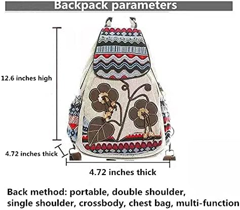 Чанта од ранец за жени случајни пакувања хипи плажа чанта мултифункционална и кабриолет со двојно рамо со едно рамо со дијагонална