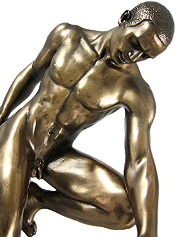 Бронзена завршница колена гола машка статуа скулптура