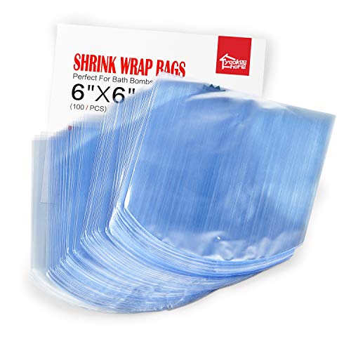 Yookee Home Shrink Shap Tags 100 парчиња сапуни за домашни пакувања за сапун 6 x 6 торба за намалување на сапуни за рачно изработени сапуни