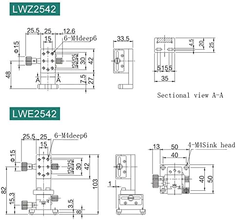 Z оска LVZ2542 dovetail жлеб рачна платформа решетката и pinion диск висока прецизност копче слајд Маса Оптоварување 24.5 N 25x42mm