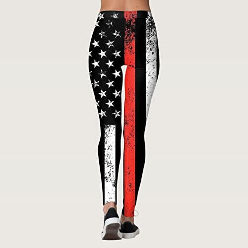 Американски хеланки на знаме за жени starsвезди и ленти за подигнување печатени јога панталони Обични салата за атлетски задник за кревање