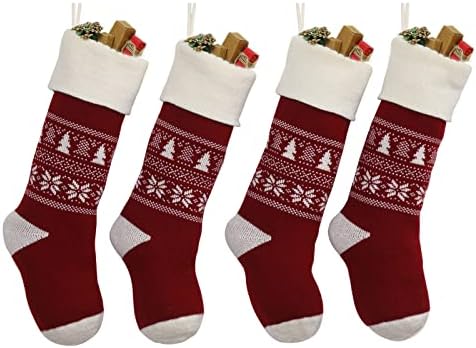 Baishitop 4 пакувања чорапи за чорапи за пополнување подароци вреќа Божиќно плетење персонализирано 18 инчи дебели работни чорапи за жени