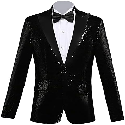 Сјајни сјајни sequins костум Блејзер со еден копче секвенциски фестивалски забави смокинг тенок фит банкет матурска венчавка спортски палто