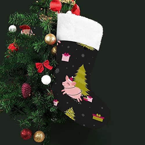 Розова божиќна свиња персонализирана Божиќно порибување дома Божиќно дрво камин виси украси