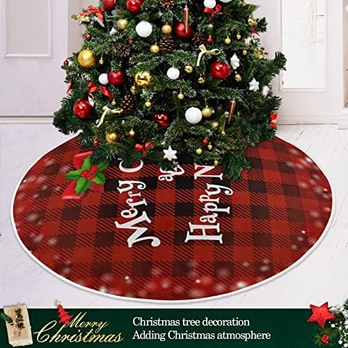 Оаренкол Божиќен Бивол Проверете Црвена Карирана Божиќна Елка Здолниште 36 инчни Божиќни Празнични Украси За Подлога За Елки