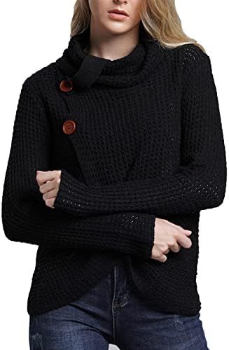 Maseенски моден џемпер плетен висок ракав со висок врат со голема големина лабава џемпер фустани џемпери Зима 2022 година