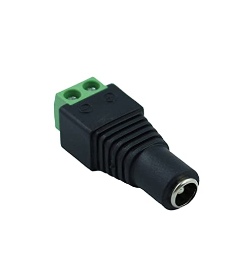 DayAQ DC конектор 5,5 mm x 2,1 mm приклучок за приклучок за приклучок машки и женски LED адаптер за CCTV Power Претворете LED лента за светло