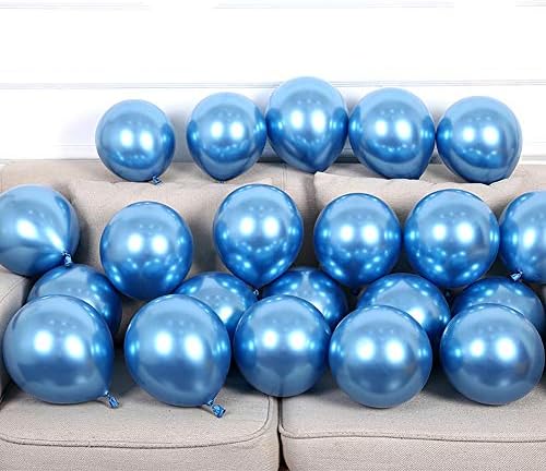 Метални Сини Балони За Забава 100 парчиња 5 инчен Дебел латекс хром балони За Роденден Семејство Забава Свадба Забава Бебе Туш Декорација