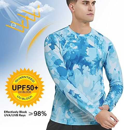Метху машки риболов кошула за заштита на сонцето за заштита од сонце UV SPF маици upf 50+ долги ракави осип чувар за пешачење за пливање