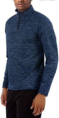 Спортски кошули за мажи во Таквасен 1/4 Поштенски патент со долги ракави руно, наредени тренинзи за тренингот, врвови за џемпери