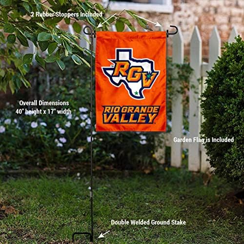 Сет на држачи за столбови на Универзитетот во Тексас Рио Гранде долина и знамето на знамето на знамето