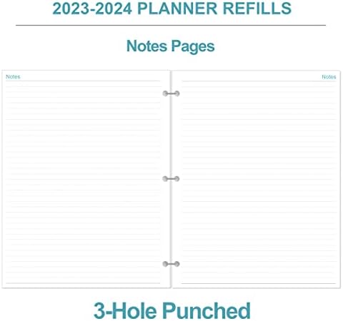 2023-2024 Планер Рефил - Една Страница Дневно ＆ Месечен Планер, јули 2023-јуни 2024 година, Приоритет, Список Со Задачи, Белешки, Распоред