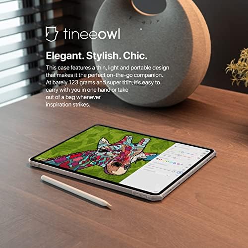 TineeOwl iPad Pro 12.9 Инчен Случај 2022, 2021, 2020 &засилувач; 2018 Ултра Тенок, Јасен Грб, Флексибилен TPU Апсорбира Шок, Поддржува Безжично