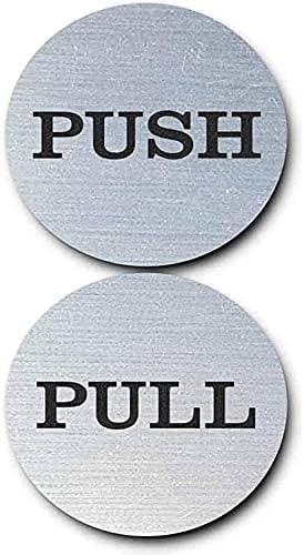 Altin Store 2 Round Push Putr Dur Signs - 1 поставува 304 одделение не'рѓосувачки челик