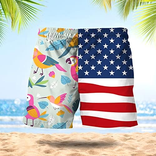 Летни шорцеви за мажи Пролетни летни летни обични панталони панталони знаме печатено крпеница спортски плажа панталони 4x пливање